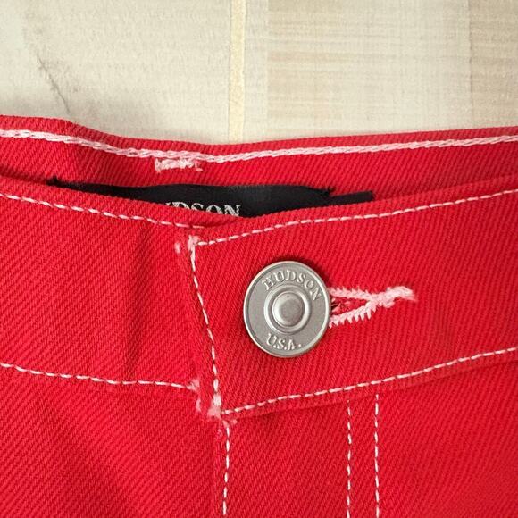 Hudson Carpenter Short Women’s 
Sz 28 Jasper (red) Utility Hammer Loop Raw Hem - Picture 7 of 13